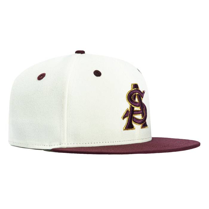 ニューエラ New Era 【 59Fifty Arizona State Sun Devils As Hat Men White / Maroon / Metallic Gold 】 アリゾナ State スケートボード デビルス メンズ 白色 ホワイト マルーン ゴールド