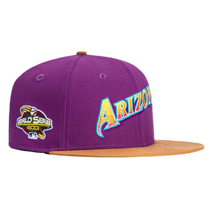 ニューエラ New Era 【 59Fifty Salt Water Taffy Arizona Diamondbacks 2001 World Series Patch Script Hat Men Purple / Khaki 】 アリゾナ ダイヤモンドバックス シリーズ スクリプト メンズ Purple 紫・パープル カーキ|スニケス