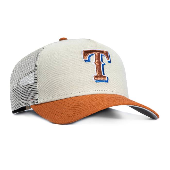 ニューエラ New Era 【 9Forty A-Frame Texas Rangers Snapback Trucker Hat Men Stone / Brown 】 テキサス レンジャース Snapback スナップバック バッグ トラッカー メンズ 茶色 ブラウン|スニケス