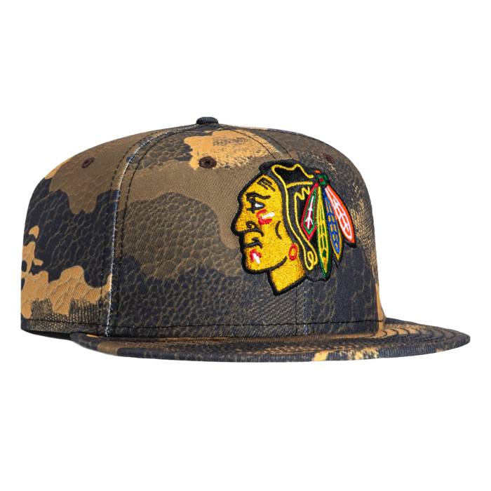 ニューエラ New Era 【 59Fifty Camo Skin Chicago Blackhawks Hat Men Brown 】 カモ柄 シカゴ ブラックホークス メンズ 茶色 ブラウン｜スニケス