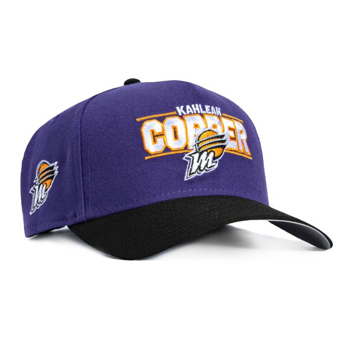 ニュー内鰓 New Era 【 9Forty A-Frame Phoenix Mercury Kahleah Copper Logo Patch Word Snapback Hat Men Purple / Black 】 アリゾナ州の州都 銅色 コッパー ロゴタイプ Snapback スナップバック 御徒面子 メンズ Purple 紫・パープル 黒いこと