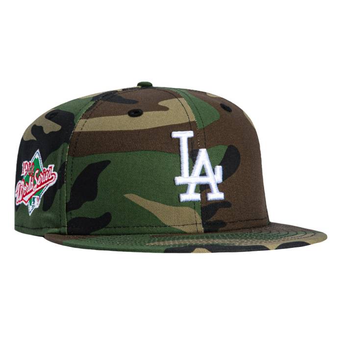 ニュー内鰓 New Era 【 59Fifty Los Angeles Dodgers 1988 World Series Patch Hat Men Camo 】 ドジャース つづき物 メンズ 家鴨柄