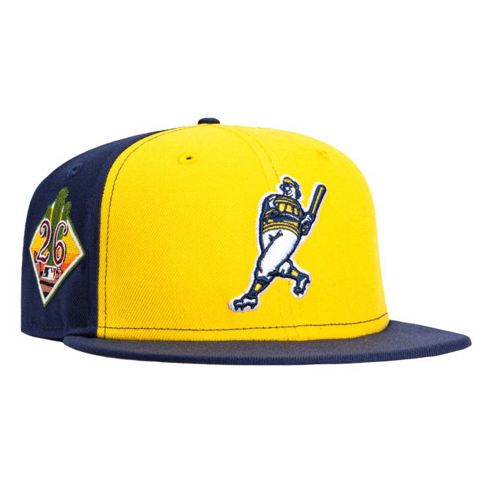 【★百貨店SALE★6/11真夜中2時迄】ニュー内鰓 New Era 【 59Fifty Milwaukee Brewers 2026 Arizona Spring Training Patch Barrelman Rail Hat Men Gold / Navy 】 ミルウォーキー ブルワーズ アリゾナ Spring 春月 形づくる メンズ ゴールド 紺色 ネ