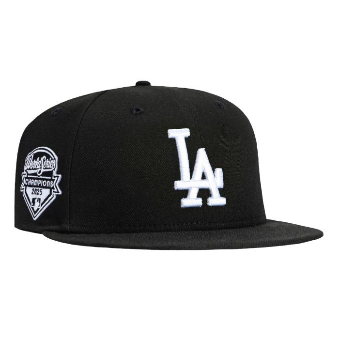 ニュー内鰓 New Era 【 9Fifty Los Angeles Dodgers 2025 World Series Champions Patch Snapback Hat Men Black / White 】 ドジャース 続きもの Snapback スナップバック 御徒面子 メンズ 黒いこと 黒いこと 白いこと 白いこと