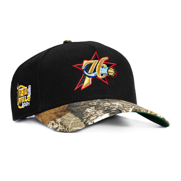 ニューエラ New Era 【 9Forty A-Frame Philadelphia 76Ers 2001 Nba Finals Patch Alternate Snapback Hat Men Black / Real Tree Camo 】 フィラデルフィア 76ers セブンティシクサーズ Snapback スナップバック バッグ メンズ 黒|スニケス
