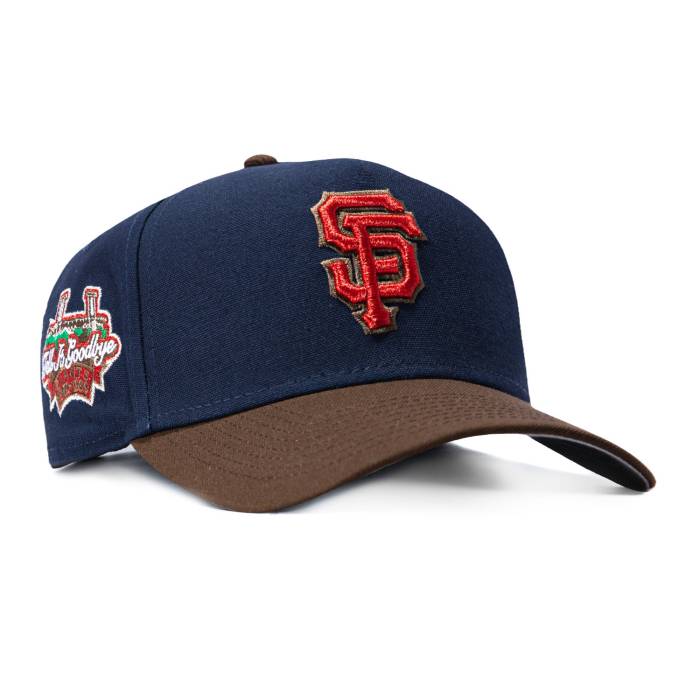 ニューエラ New Era 【 9Forty A-Frame San Francisco Giants Tell It Goodbye Patch Snapback Hat Men Navy / Brown 】 ジャイアンツ Snapback スナップバック バッグ メンズ 紺色 ネイビー 茶色 ブラウン｜スニケス