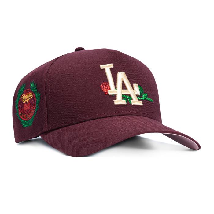 ニューエラ New Era 【 9Forty A-Frame Valentine\'s Day Los Angeles Dodgers 1963 World Series Patch Snapback Rose Hat Men Maroon 】 ドジャース シリーズ Snapback スナップバック バッグ Rose ローズ メンズ マルーン|スニケス