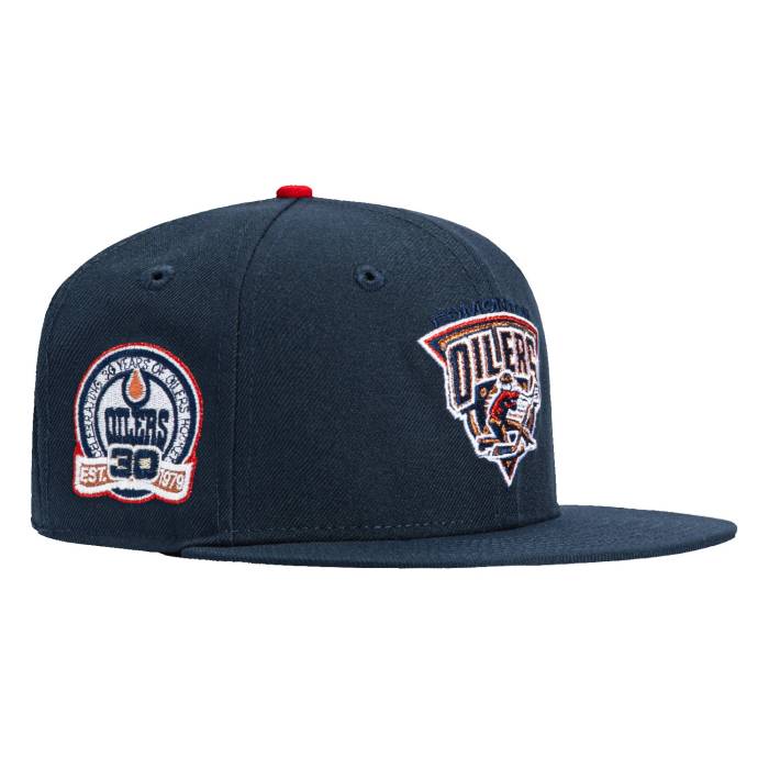 ニューエラ New Era 【 59Fifty Edmonton Oilers 30Th Anniversary Patch Hat Men Navy 】 エドモントン オイラーズ メンズ 紺色 ネイビー