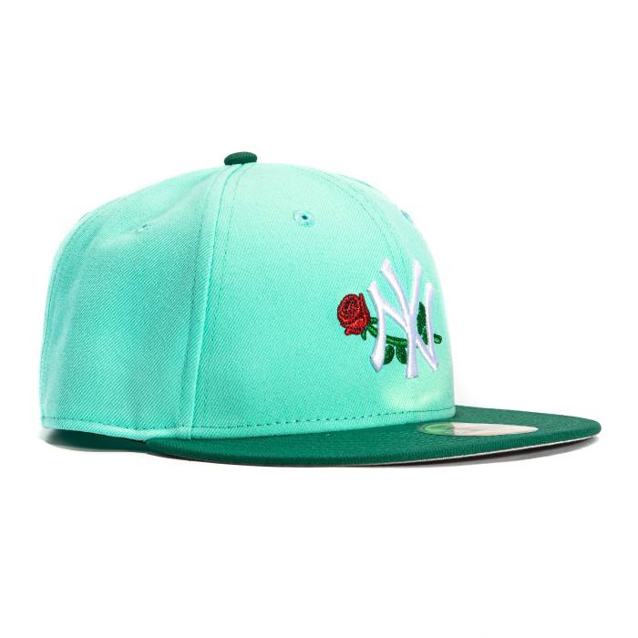 ニューエラ New Era 【 59Fifty New York Yankees Rose Hat Men Mint / Green 】 ヤンキース Rose ローズ メンズ green 緑・グリーン|スニケス
