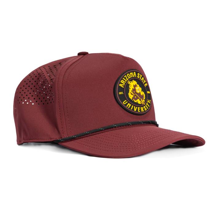 Branded Bills 【 Arizona State University Sparky Rope Snapback Curved Hat Men Maroon 】 アリゾナ State 滑るゲーム盤 Snapback スナップバック 御徒面子 メンズ マルーン