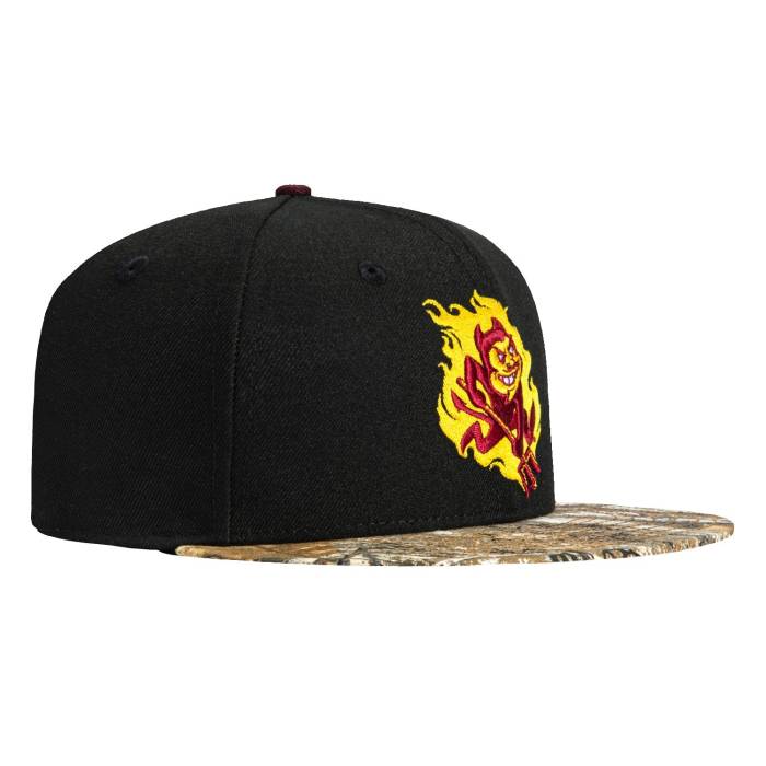 ニューエラ New Era 【 59Fifty Arizona State Sun Devils Sparky Flame Hat Men Black / Real Tree Camo 】 アリゾナ State スケートボード デビルス メンズ 黒色 ブラック レアル カモ柄