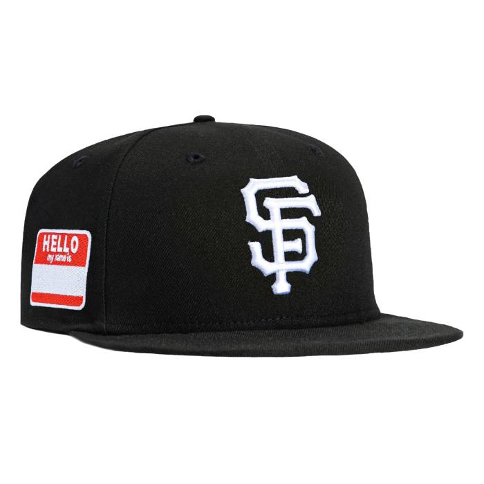 【★百貨店SALE★6/11十二時2時迄】ニュー内鰓 New Era 【 59Fifty San Francisco Giants My Name Is Patch Hat Men Black / White 】 ジャイアンツ メンズ 黒いこと 黒いこと 白いこと 白いこと