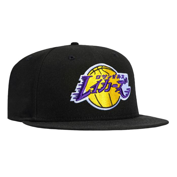 【★百貨店SALE★6/11真夜中2時迄】ニュー内鰓 New Era 【 59Fifty Los Angeles Lakers Katakana Hat Men Black 】 Lakers レイカーズ メンズ 黒いこと 黒いこと