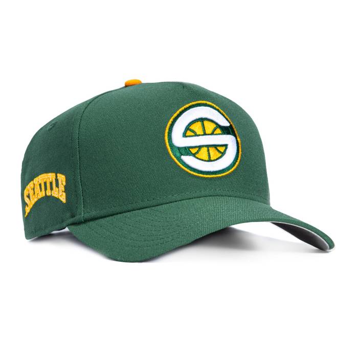 ニュー内鰓 New Era 【 9Forty A-Frame Seattle Sonics 2001 Alternate Logo Patch Snapback Hat Men Green 】 シアトル ロゴタイプ Snapback スナップバック 御徒面子 メンズ green 緑・緑であること