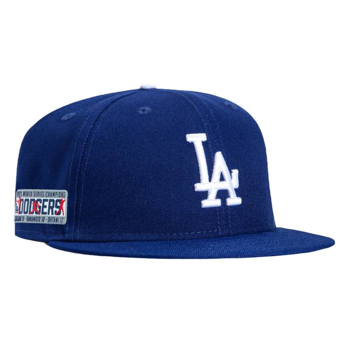 【★百貨店SALE★6/11真夜中2時迄】ニュー内鰓 New Era 【 59Fifty Los Angeles Dodgers 2025 World Series Champions 3 Players Patch Hat Men Royal 】 ドジャース 続きもの メンズ