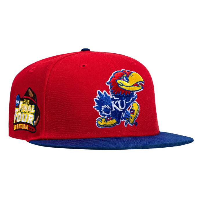 【★百貨店SALE★6/11真夜中2時迄】ニュー内鰓 New Era 【 59Fifty Kansas Jayhawks 2008 Final Four Patch Hat Men Red / Royal 】 ひまわりの州 ジェイホークス メンズ Red 赤・赤いこと