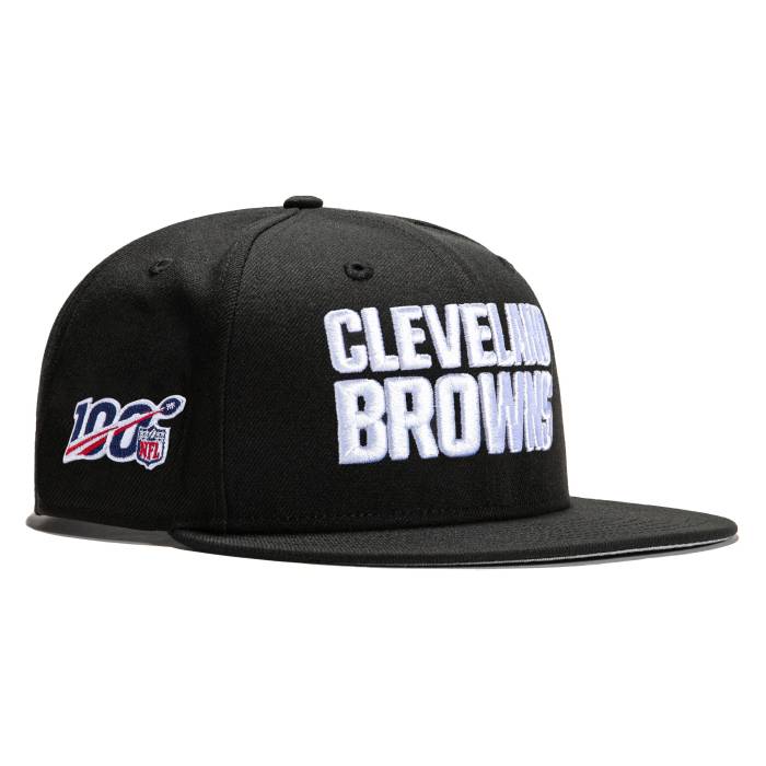 ニューエラ New Era 【 9Fifty Cleveland Browns 100Th Anniversary Patch Snapback Hat Men Black / White 】 クリーブランド ブラウンズ Snapback スナップバック バッグ メンズ 黒色 ブラック 白色 ホワイト