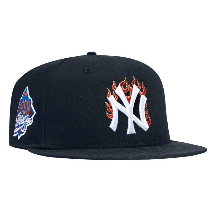 ニューエラ New Era 【 59Fifty Fire Pack New York Yankees 1999 World Series Patch Hat Men Navy 】 ファイア ヤンキース シリーズ メンズ 紺色 ネイビー｜スニケス