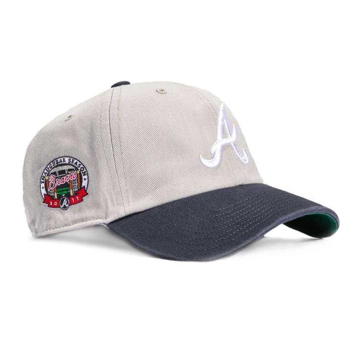 フォーティーセブンブランド 47 Brand 【 Atlanta Braves Inaugural Patch Cleanup Adjustable Hat Men Grey / Navy 】 アトランタ ブレーブス メンズ 灰色 グレー 紺色 ネイビー｜スニケス