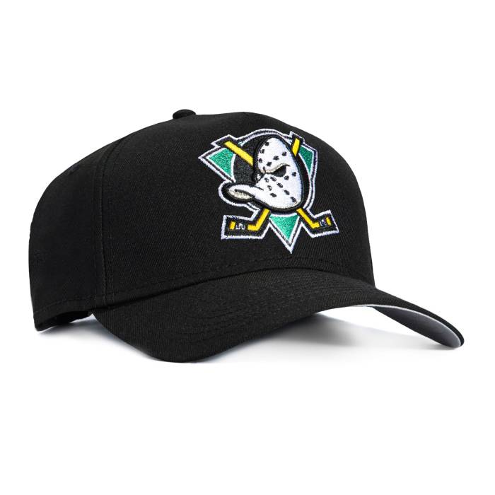 ニュー内鰓 New Era 【 9Forty A-Frame Anaheim Ducks Snapback Hat Men Black 】 アナ住みか ダックス Snapback スナップバック 御徒面子 メンズ 黒いこと 黒いこと