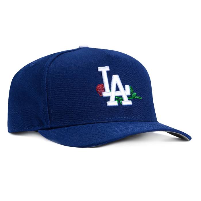 ニュー内鰓 New Era 【 9Fifty A-Frame Los Angeles Dodgers Rose Snapback Hat Men Royal 】 ドジャース Rose サクラ色 Snapback スナップバック 御徒面子 メンズ