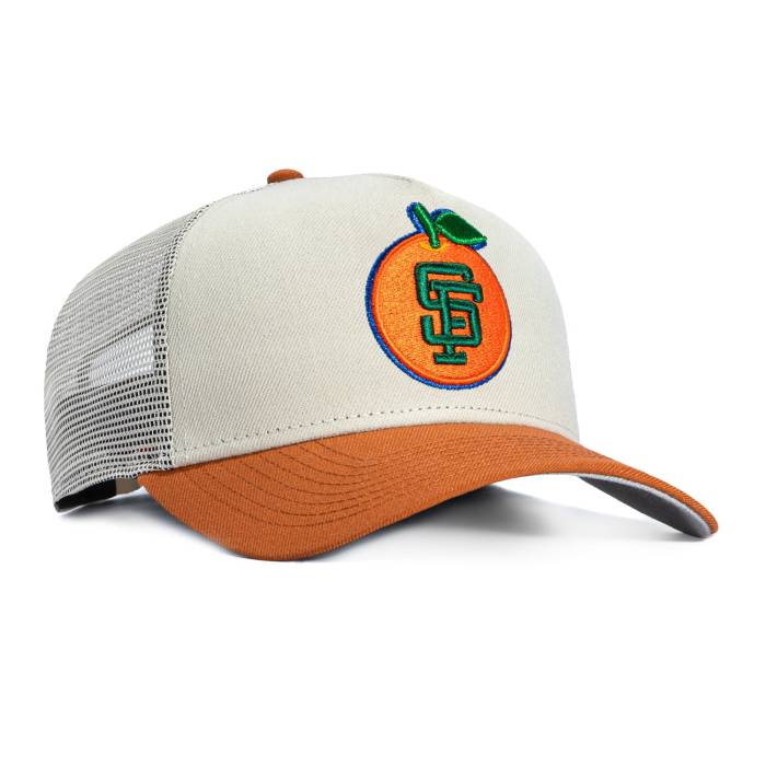 ニューエラ New Era 【 9Forty A-Frame San Francisco Giants Snapback Trucker Orange Hat Men Stone / Brown 】 ジャイアンツ Snapback スナップバック バッグ トラッカー orange 橙・オレンジ メンズ 茶色 ブラウン｜スニケス