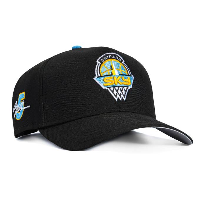 ニューエラ New Era 【 9Forty A-Frame Chicago Sky Angel Reese 5 Patch Snapback Hat Men Black 】 シカゴ スカイ Snapback スナップバック バッグ メンズ 黒色 ブラック