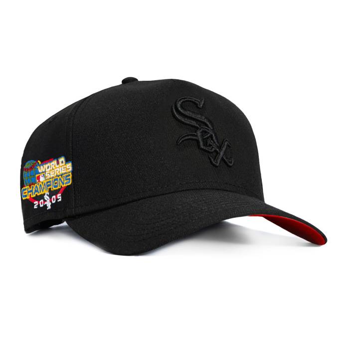 ニューエラ New Era 【 9Forty A-Frame Chicago White Sox 2005 World Series Champions Patch Snapback Red Uv Hat Men Black On Black 】 シカゴ 白色 ホワイト シリーズ Snapback スナップバック バッグ Red 赤・レッド メンズ 黒|スニケス