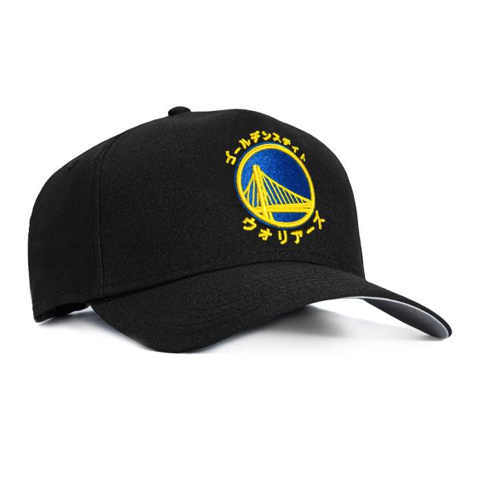 ニュー内鰓 New Era 【 9Forty A-Frame Golden State Warriors Katakana Snapback Hat Men Black 】 State 滑るゲーム盤 ウォリアーズ Snapback スナップバック 御徒面子 メンズ 黒いこと 黒いこと