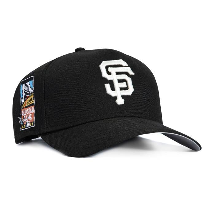 ニュー内鰓 New Era 【 9Forty A-Frame San Francisco Giants 2007 All Star Game Patch Snapback Hat Men Black / Ivy 】 ジャイアンツ Game 競り合い Snapback スナップバック 御徒面子 メンズ 黒いこと 黒いこと