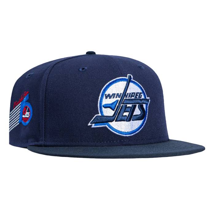 【★百貨店SALE★6/11十二時2時迄】ニュー内鰓 New Era 【 59Fifty Blue Ice Winnipeg Jets 15Th Anniversary Patch Hat Men Light Navy / Navy 】 青み 青色 ウィニペグ湖 jets ジェッツ メンズ 紺色 米国海軍