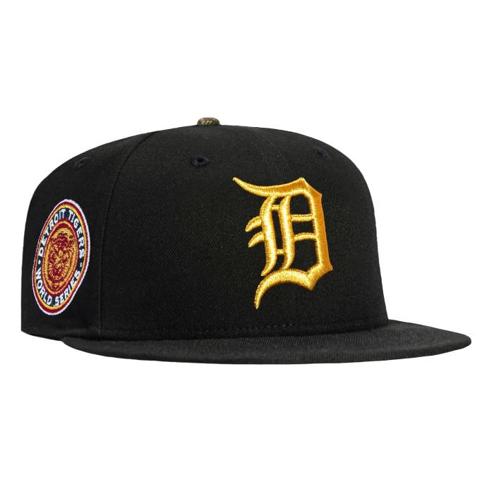 【★百貨店SALE★6/11真夜中2時迄】ニュー内鰓 New Era 【 59Fifty Detroit Tigers 1968 World Series Patch Realtree Uv Hat Men Black 】 自動車の街 タイガース 続きもの メンズ 黒いこと 黒いこと
