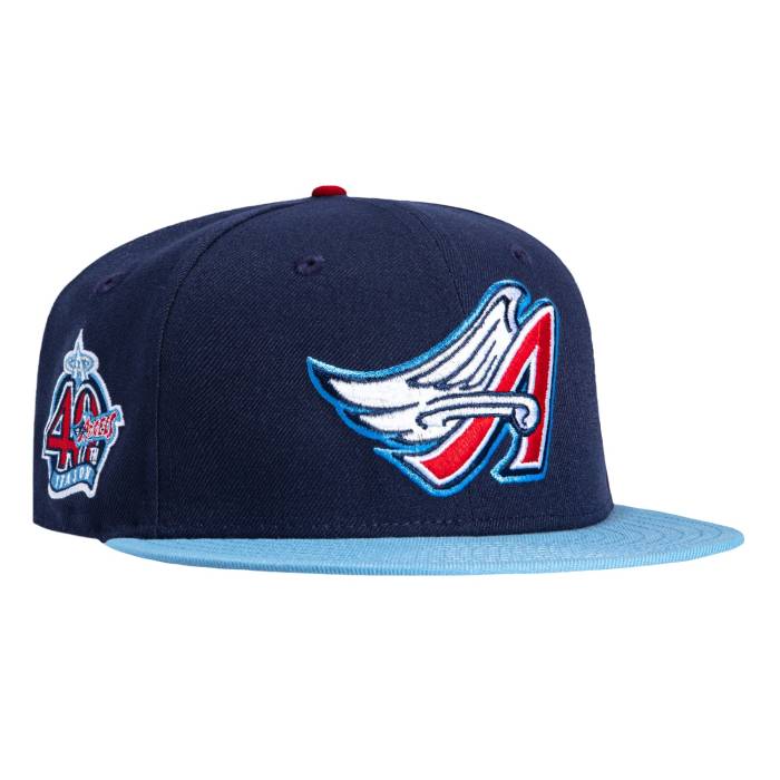 【★百貨店SALE★6/11真夜中2時迄】ニュー内鰓 New Era 【 59Fifty Los Angeles Angels 40Th Anniversary Patch 1997 Hat Men Light Navy / Light Blue 】 angels エンジェルス メンズ 紺色 米国海軍 青碧 青碧