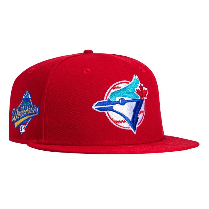【★百貨店SALE★6/11真夜中2時迄】ニュー内鰓 New Era 【 59Fifty Toronto Blue Jays 1993 World Series Patch Hat Men Red 】 トロント 青碧 青碧 続きもの メンズ Red 赤・赤いこと