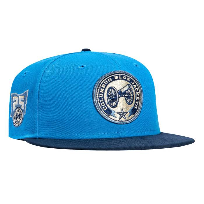 【★百貨店SALE★6/11真夜中2時迄】ニュー内鰓 New Era 【 59Fifty Columbus Blue Jackets 25Th Anniversary Patch Alternate Hat Men Light Blue / Navy 】 コロン二階建てバス 青碧 青碧 メンズ 青碧 青碧 紺色 米国海軍