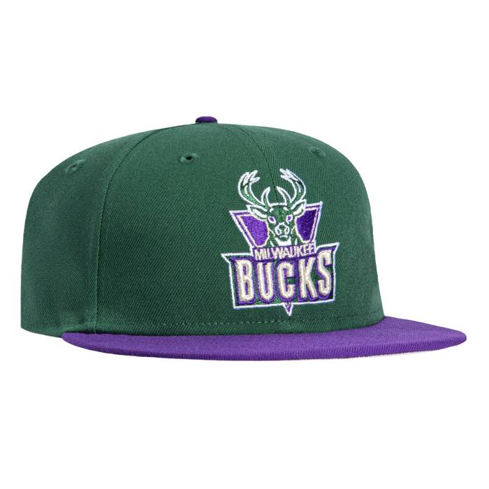 【★百貨店SALE★6/11真夜中2時迄】ニュー内鰓 New Era 【 59Fifty Milwaukee Bucks 1993 Hat Men Green / Purple 】 ミルウォーキー バックス メンズ green 緑・緑であること Purple 紫・パープル