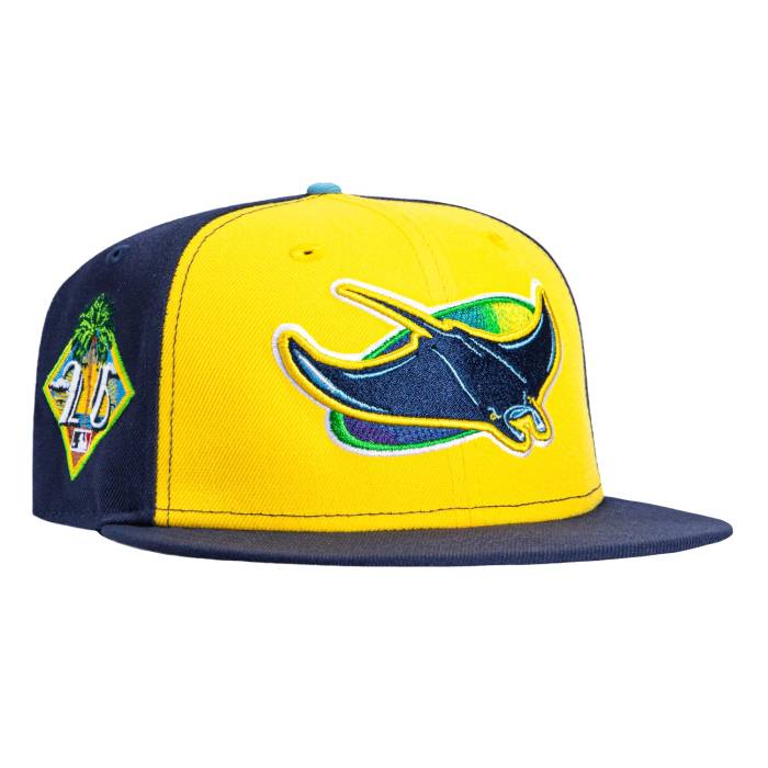 【★百貨店SALE★6/11真夜中2時迄】ニュー内鰓 New Era 【 59Fifty Tampa Bay Rays 2026 Spring Training Patch Alternate Rail Hat Men Gold / Navy 】 レイズ Spring 春月 形づくる メンズ ゴールド 紺色 米国海軍
