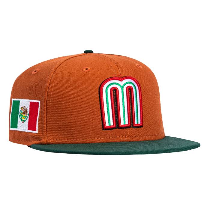 【★百貨店SALE★6/11真夜中2時迄】ニュー内鰓 New Era 【 59Fifty Mexico World Baseball Classic Mexico Flag Patch Hat Men Burnt Orange / Navy 】 メキシコ合衆国 野球 古典派音楽 メンズ orange 橙・オレンジ色 紺色 米国海軍