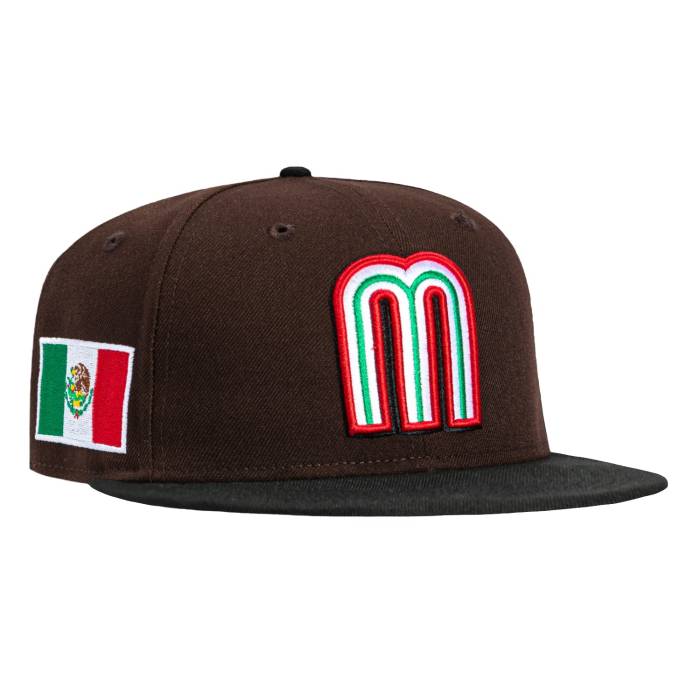 【★百貨店SALE★6/11真夜中2時迄】ニュー内鰓 New Era 【 59Fifty Mexico World Baseball Classic Mexico Flag Patch Pink Uv Hat Men Brown / Navy 】 メキシコ合衆国 野球 古典派音楽 pink さくら色 メンズ 赤銅色 赤銅色 紺色 米国海軍
