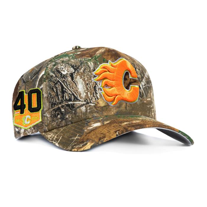 ニュー内鰓 New Era 【 9Fifty A-Frame Neon Realtree Calgary Flames 40Th Anniversary Patch Pre-Curved Snapback Hat Men Real Tree Camo 】 カルガリー フレームス Snapback スナップバック 御徒面子 メンズ レアル 間鴨柄