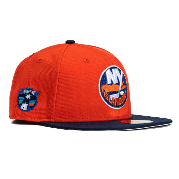 ニューエラ New Era 【 59Fifty New York Islanders Logo Patch Hat Men Orange / Navy 】 アイランダース ロゴ メンズ orange 橙・オレンジ 紺色 ネイビー