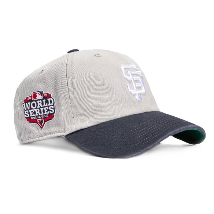 フォーティーセブンブランド 47 Brand 【 San Francisco Giants 2012 World Series Patch Cleanup Adjustable Hat Men Grey / Navy 】 ジャイアンツ シリーズ メンズ 灰色 グレー 紺色 ネイビー｜スニケス
