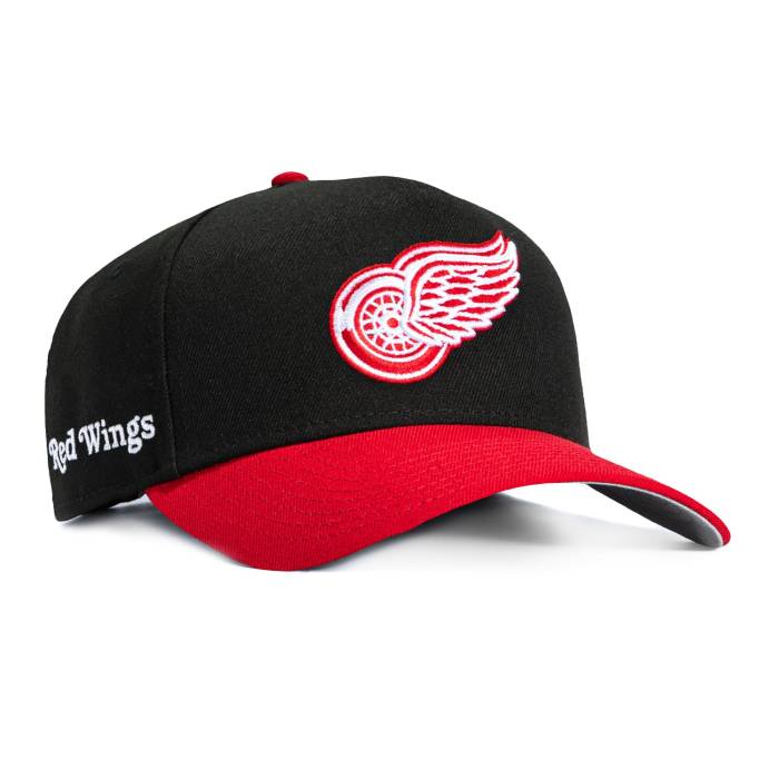 ニュー内鰓 New Era 【 9Forty A-Frame Detroit Red Wings Word Logo Patch Snapback Hat Men Black / Red 】 自動車の街 Red 赤・赤いこと ロゴタイプ Snapback スナップバック 御徒面子 メンズ 黒いこと 黒いこと Red 赤・赤いこと