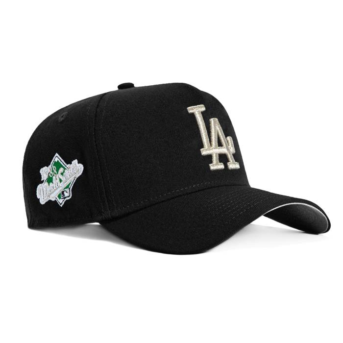 ニューエラ New Era 【 9Forty A-Frame Los Angeles Dodgers 1988 World Series Patch Snapback Hat Men Black / Metallic Silver 】 ドジャース シリーズ Snapback スナップバック バッグ メンズ 黒色 ブラック Silver 銀色・シル｜スニケス