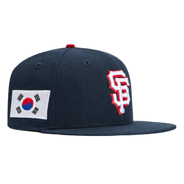 ニューエラ New Era 【 59Fifty San Francisco Giants Korea Flag Patch Hat Men Navy / White / Red 】 ジャイアンツ メンズ 紺色 ネイビー 白色 ホワイト Red 赤・レッド|スニケス