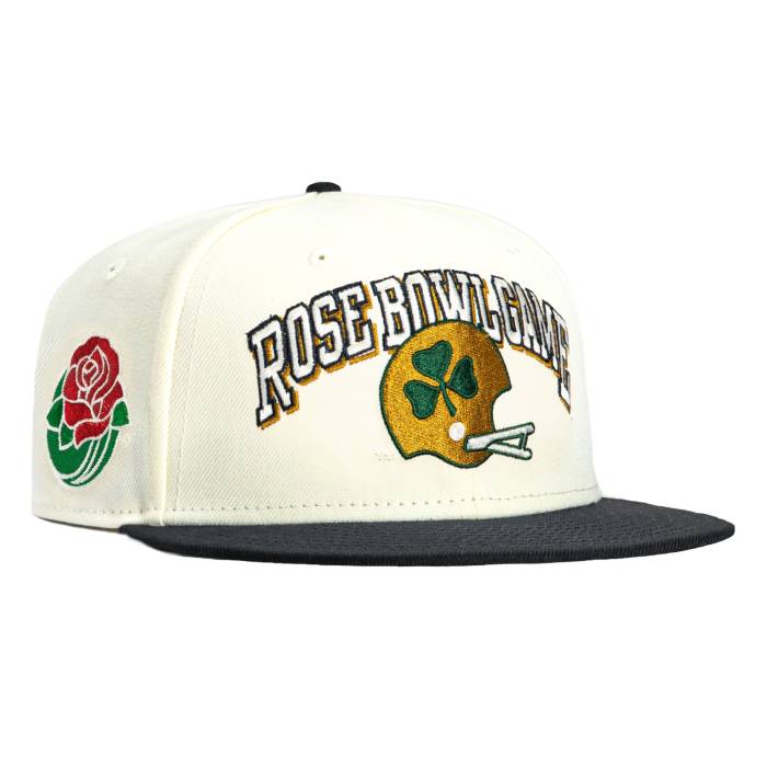 ニューエラ New Era 【 59Fifty Notre Dame Fighting Irish Rose Bowl Patch Rose Bowl Game Hat Men White / Navy 】 Rose ローズ Game ゲーム メンズ 白色 ホワイト 紺色 ネイビー|スニケス