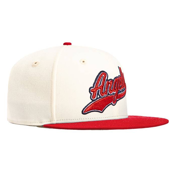 ニューエラ New Era 【 59Fifty Los Angeles Angels Script Hat Men White / Red 】 angels エンジェルス スクリプト メンズ 白色 ホワイト Red 赤・レッド