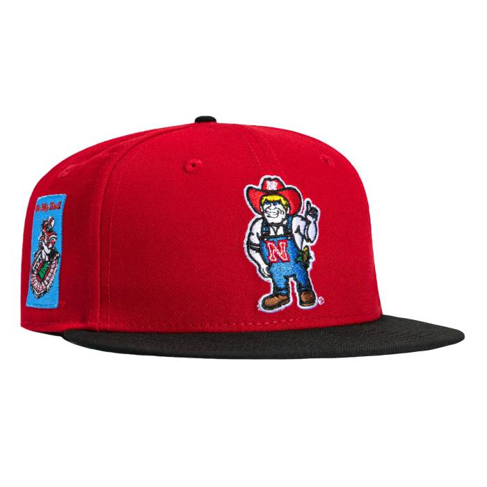ニューエラ New Era 【 59Fifty Nebraska Cornhuskers Go Big Red Patch Mascot Hat Men Red / Black 】 ネブラスカ コーンハスカーズ Red 赤・レッド メンズ Red 赤・レッド 黒色 ブラック｜スニケス