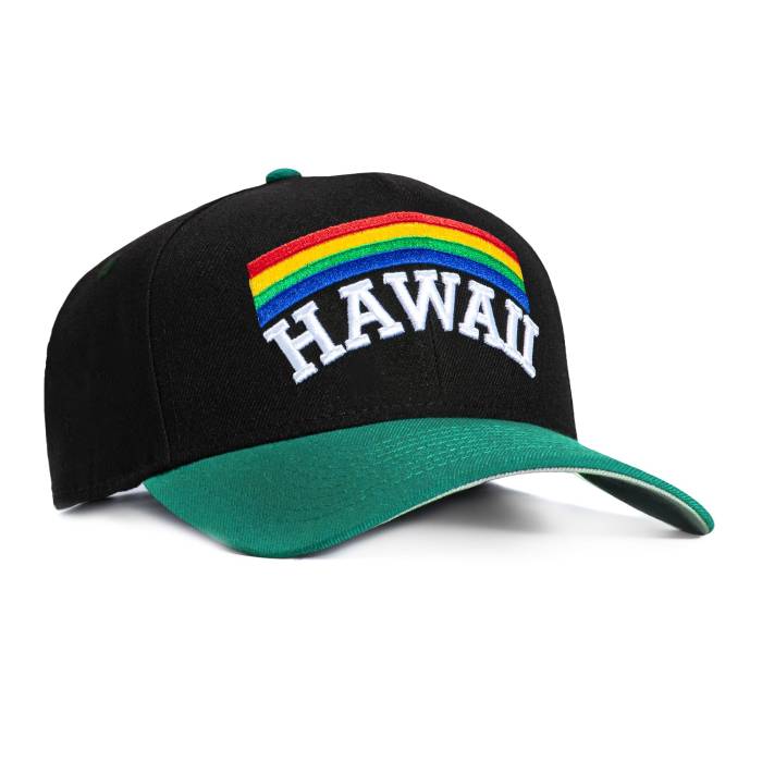 ニュー内鰓 New Era 【 9Seventy Hawaii Warriors Retro Stretch-Snapback Hat Men Black / Green 】 アロハ州 ウォリアーズ レトロ メンズ 黒いこと 黒いこと green 緑・緑であること