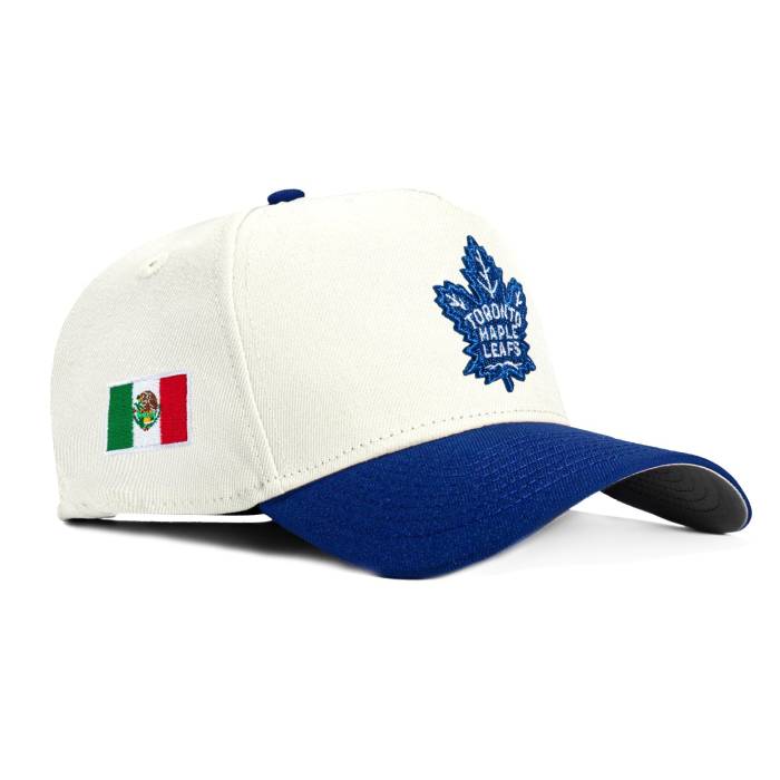ニュー内鰓 New Era 【 9Forty A-Frame Toronto Maple Leafs Mexico Flag Patch Snapback Hat Men White / Royal 】 トロント メキシコ合衆国 Snapback スナップバック 御徒面子 メンズ 白いこと 白いこと